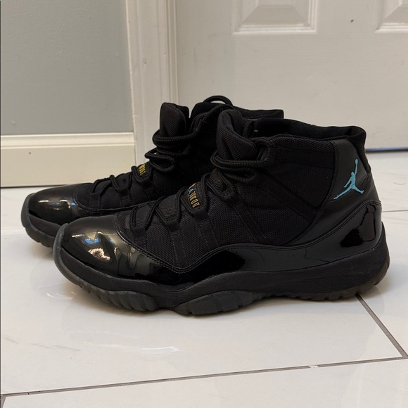 AIR Jordan 11 Retro Black Gamma Blue High Top Sneakers Size 13 - Picture 2 of 12